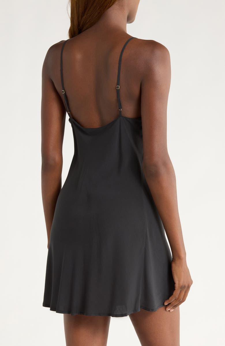 Natori Sleek Chemise, Alternate, color, Black