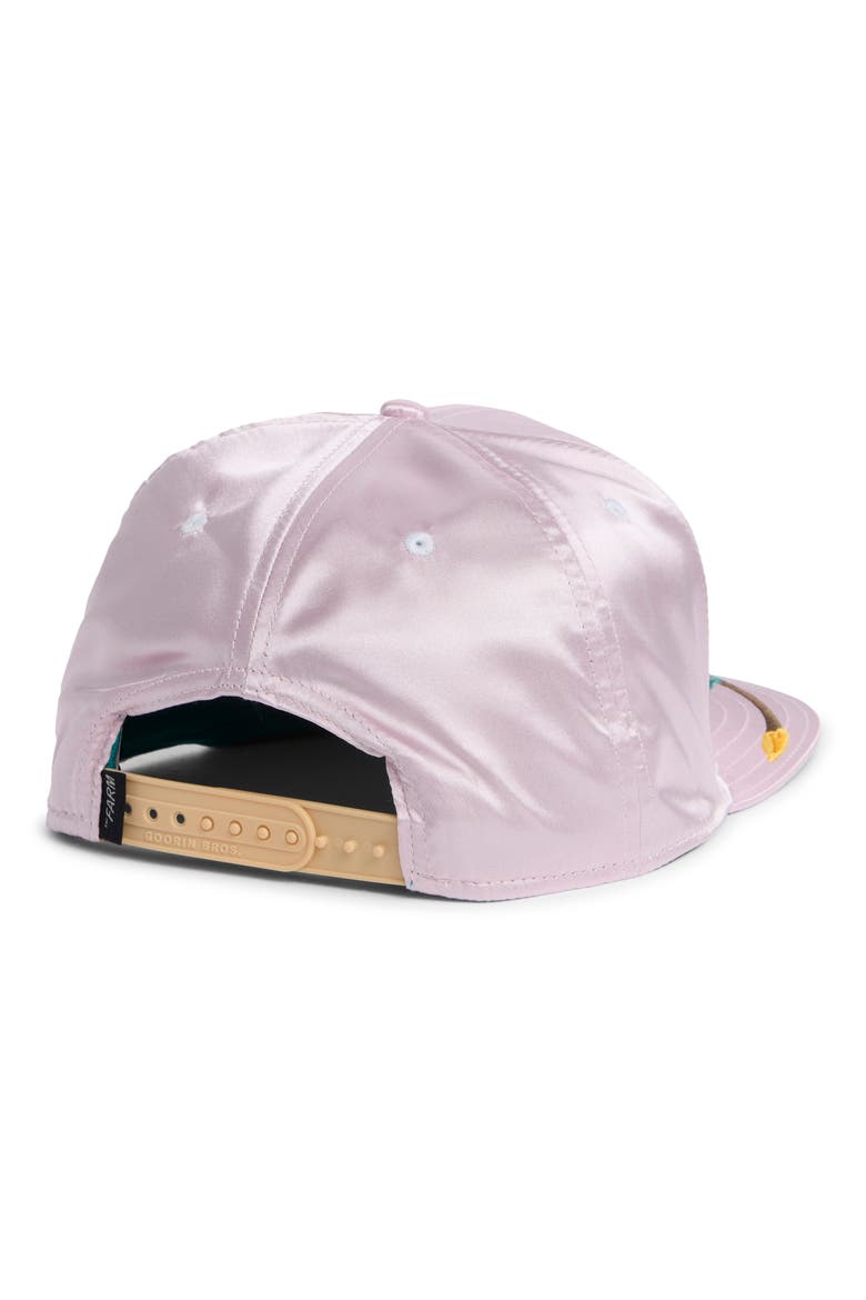 Mallorca Patch Satin Trucker Cap, Alternate, color, SAND