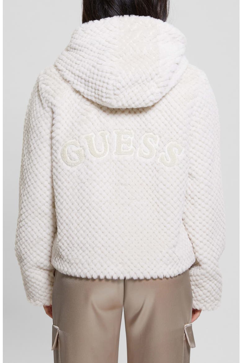 Theoline Faux Fur Hooded Jacket, Alternate, color, MUTED STONE