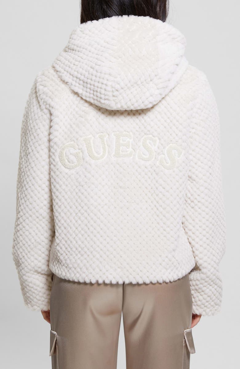 GUESS Theoline Faux Fur Hooded Jacket, Alternate, color, Muted Stone