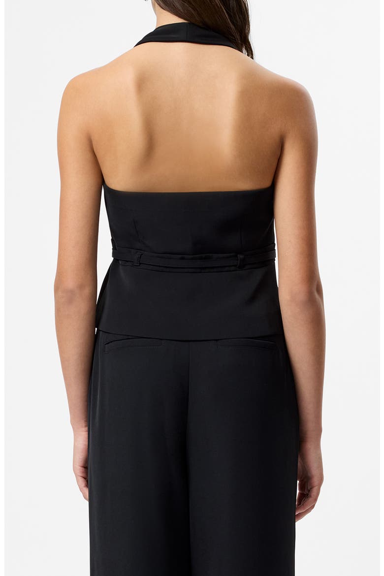 Harry Belted Suiting Halter Top, Alternate, color, BLACK