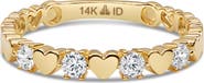 DEVATA Sweet Heart Ring in 14K Gold with Cubic Zirconia
