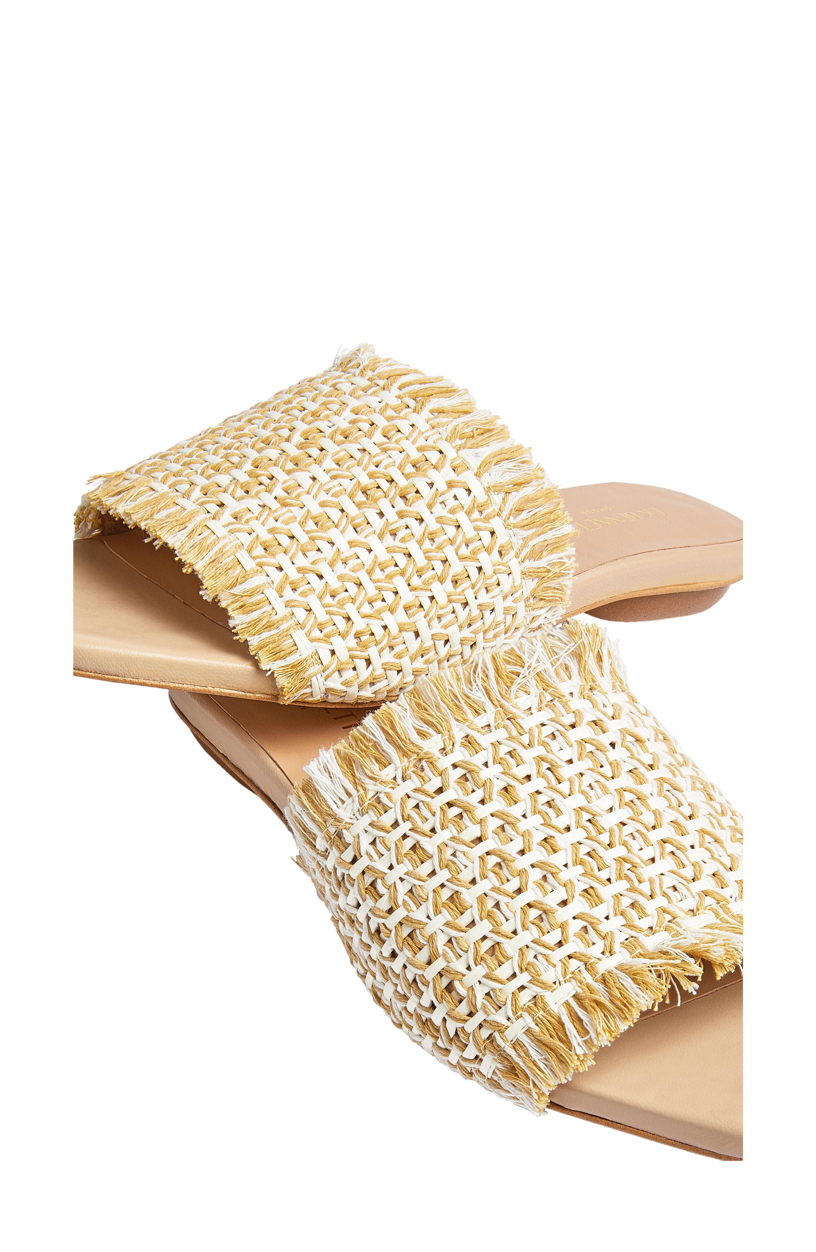 LK Bennett Meera Woven Raffia Slide Sandal, Alternate, color, 
