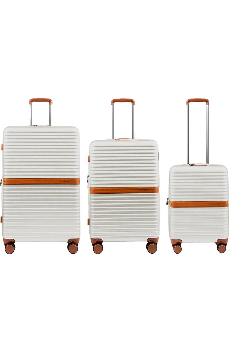 CHAMPS Vintage II 3-Piece Wheeled Luggage Set, Main, color, Ivory