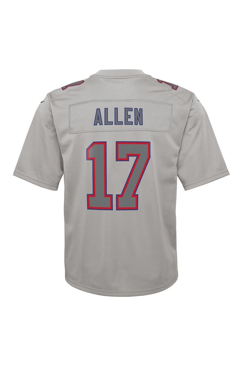 Nike Youth Nike Josh Allen Gray Buffalo Bills Atmosphere Game Jersey, Alternate, color,