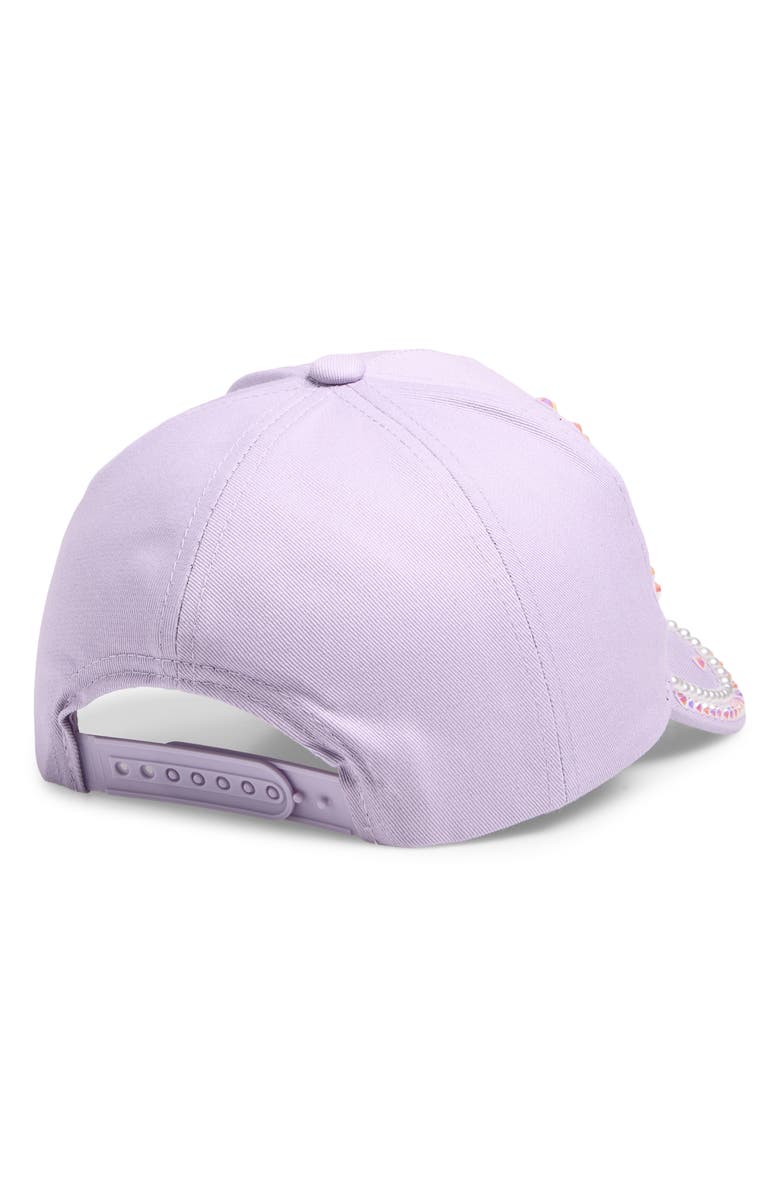 Capelli New York Kids' Gem & Faux Pearl Baseball Cap, Alternate, color, Lilac