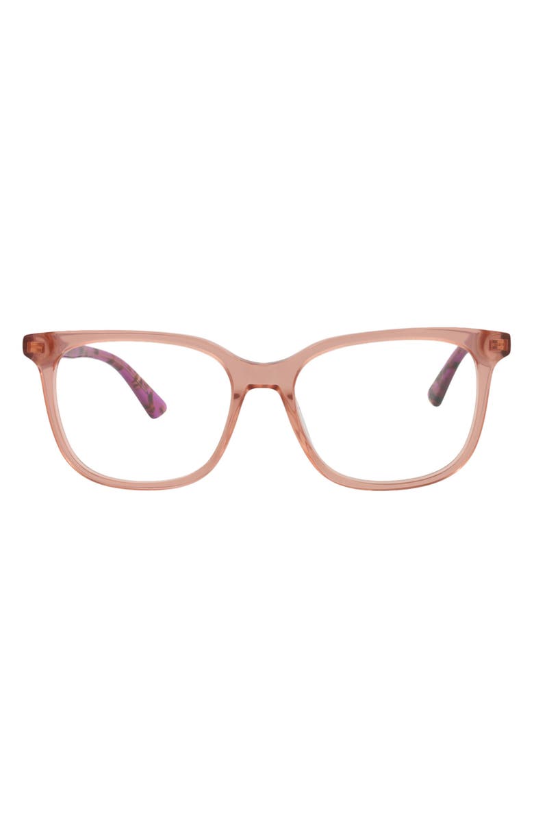 McQueen 52mm Square Optical Glasses, Main, color, Pink Havana