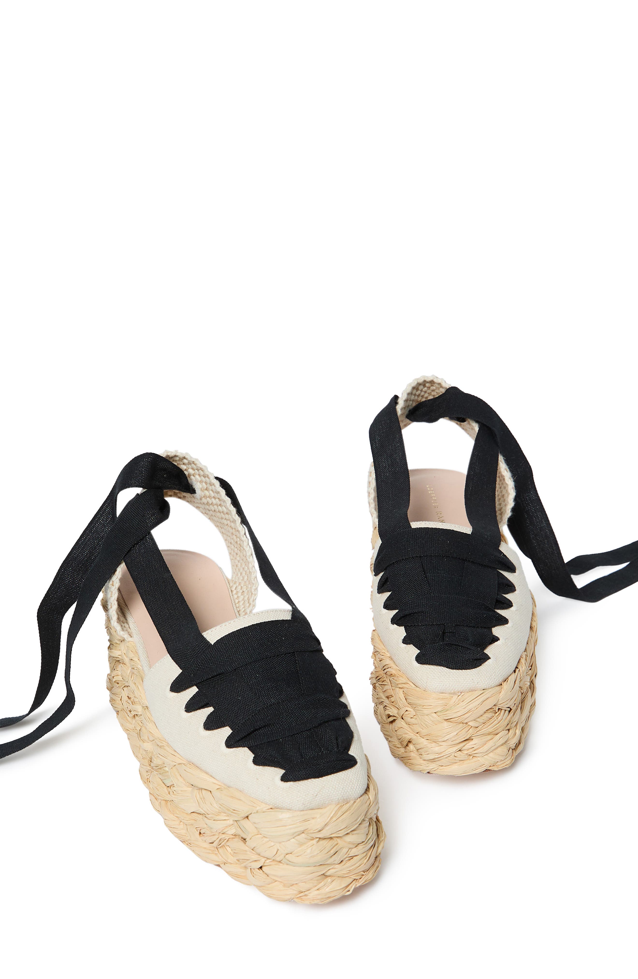 Loeffler Randall Mason Closed Toe Platform Espadrille, Alternate, color, Natural/ Black