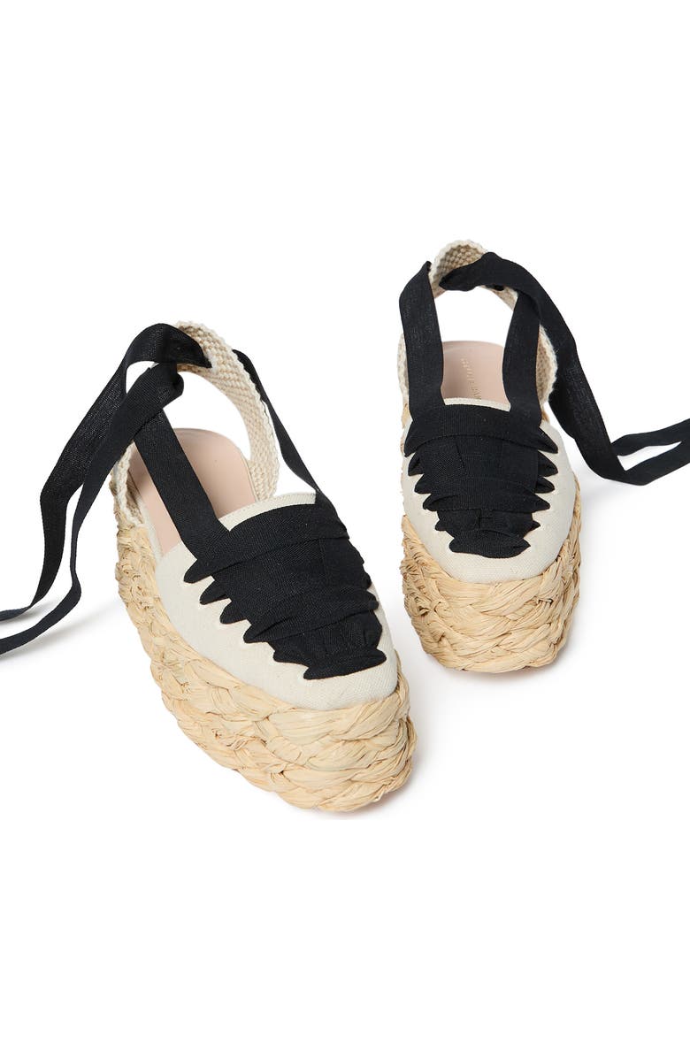 Loeffler Randall Mason Closed Toe Platform Espadrille, Alternate, color, Natural/ Black