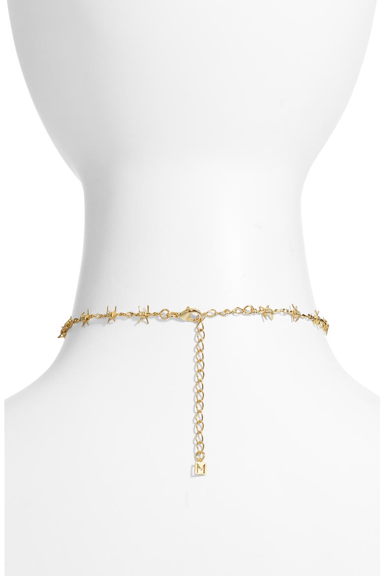 Danielle Barb Wire Choker Necklace, Alternate, color, GOLD
