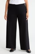 Caslon® High Waist Wide Leg Ponte Knit Pants(Plus)