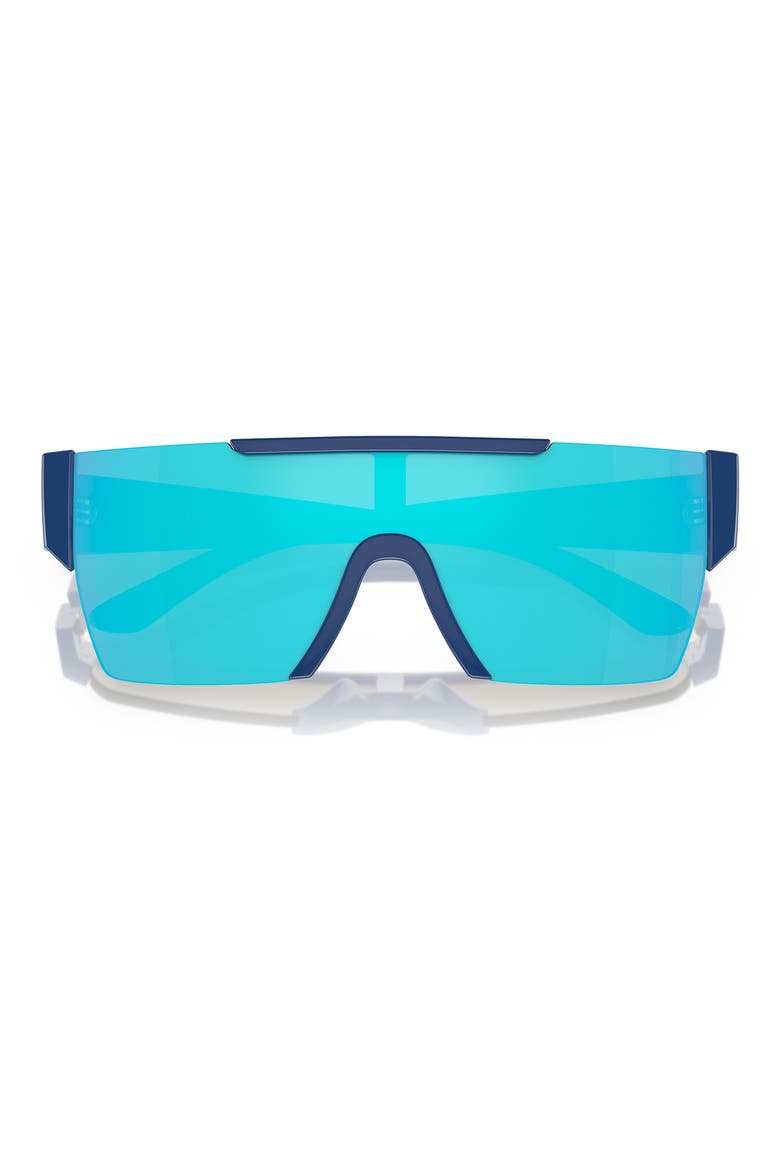 Kids' 128mm Rectangular Shield Sunglasses, Alternate, color, BLUE / GREEN MIRROR LIGHT BLUE
