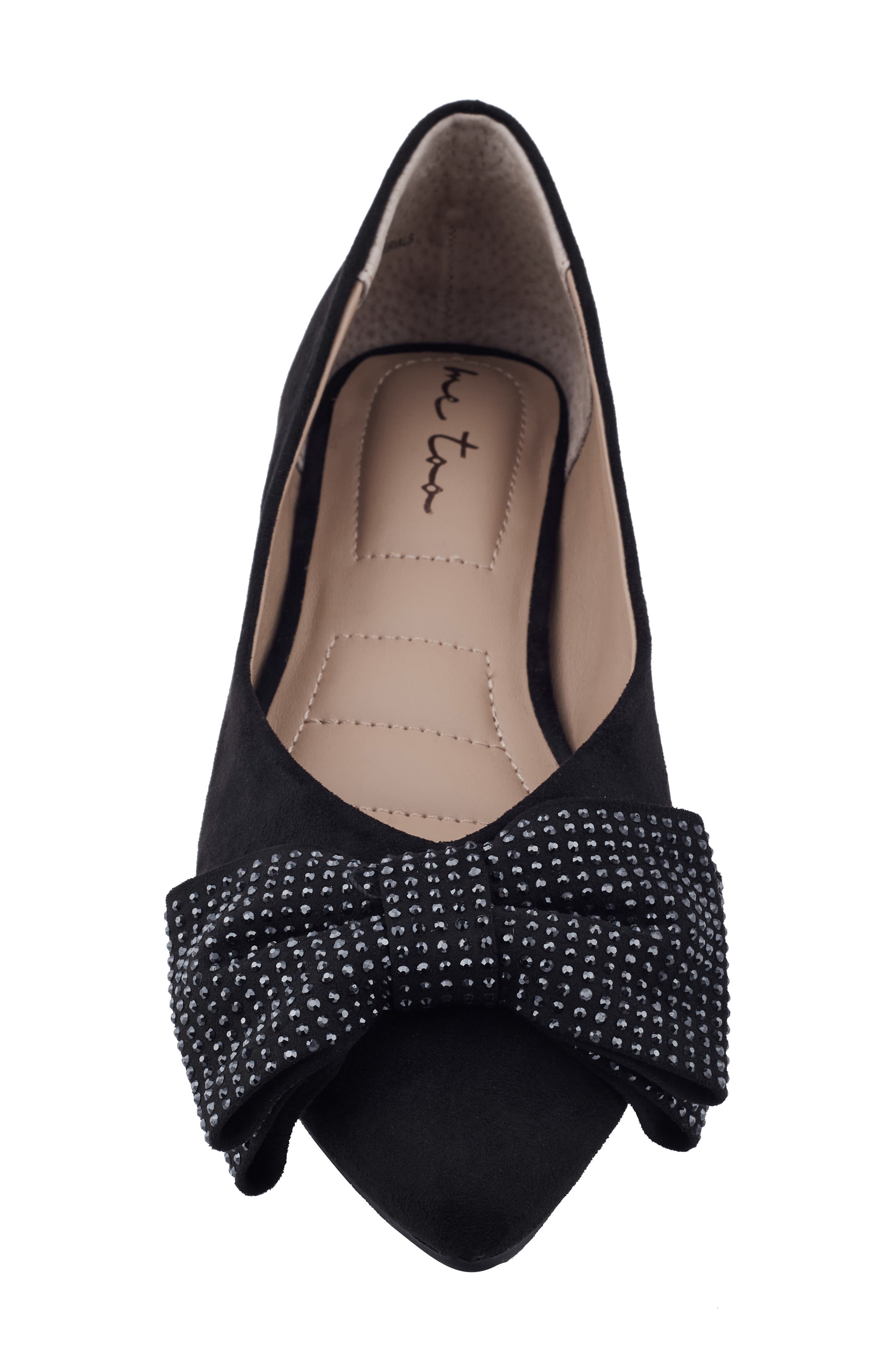 Me Too Alize Bow Pointed Toe Flat, Alternate, color, Black