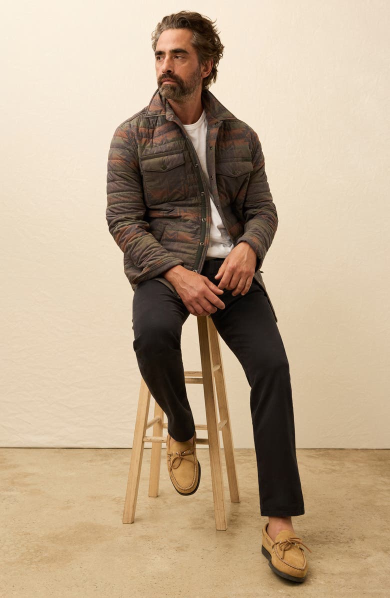 Faherty Reserve Classic Fit Stretch Cotton Twill 5-Pocket Pants, Alternate, color, Ridge Black