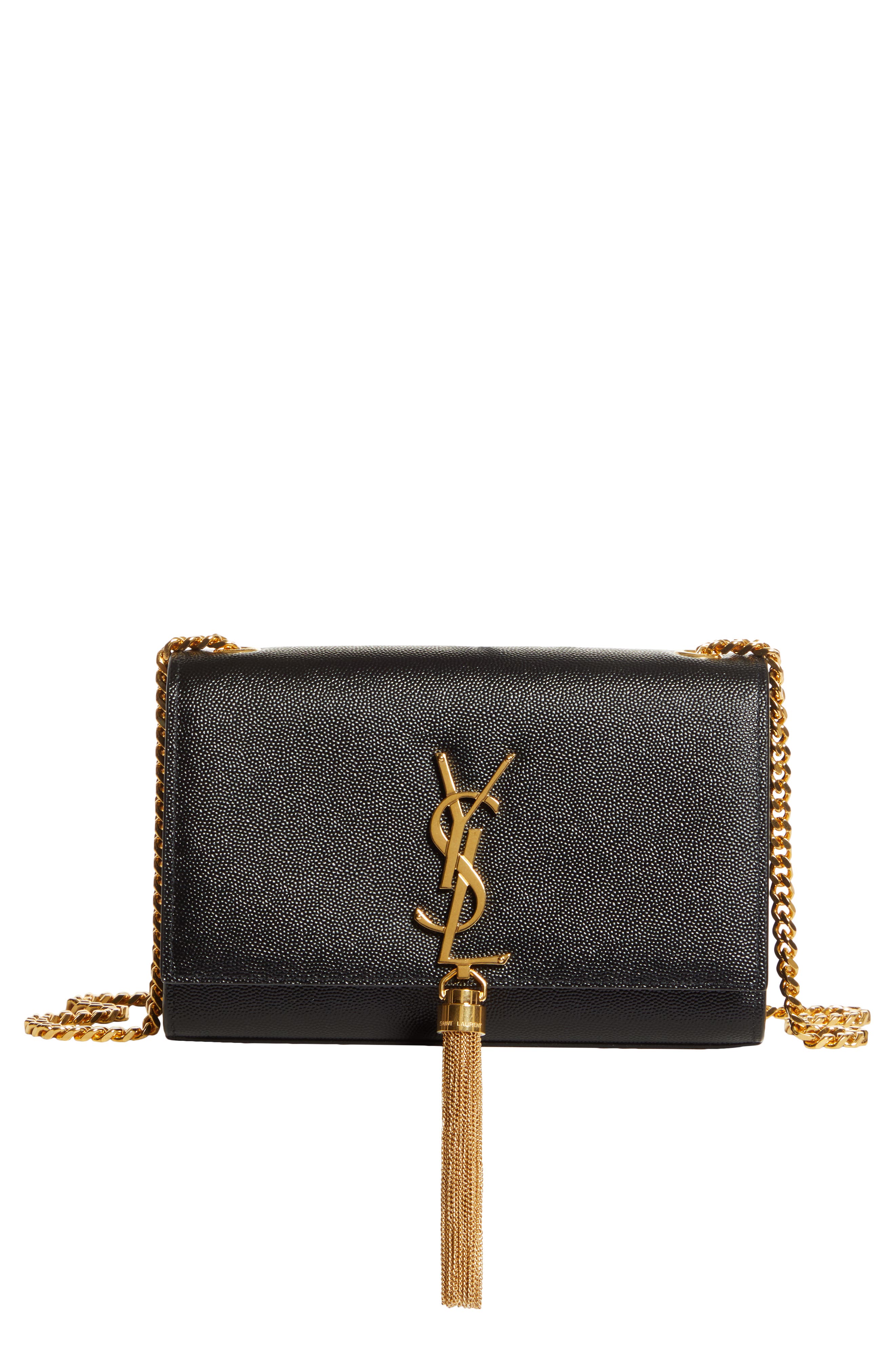 Saint Laurent Small Kate Textured Suede Shoulder Bag, Main, color, 