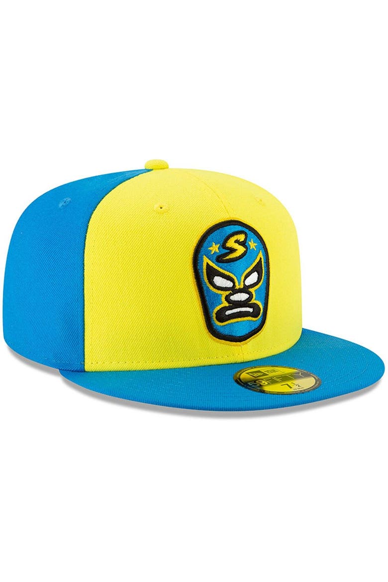 Men's New Era Yellow/Blue Sacramento Dorados Copa de la Diversion 59FIFTY Fitted Hat, Alternate, color, Yellow