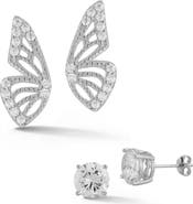CHLOE AND MADISON Set of 2 Butterfly Wing Stud Earrings