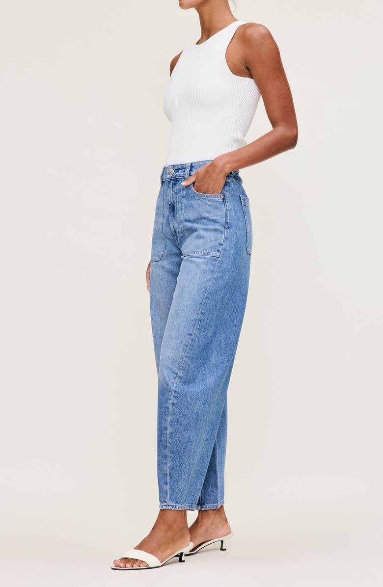 DL1961 High Waist Barrel Leg Jeans, Alternate, color, Meadow Lake