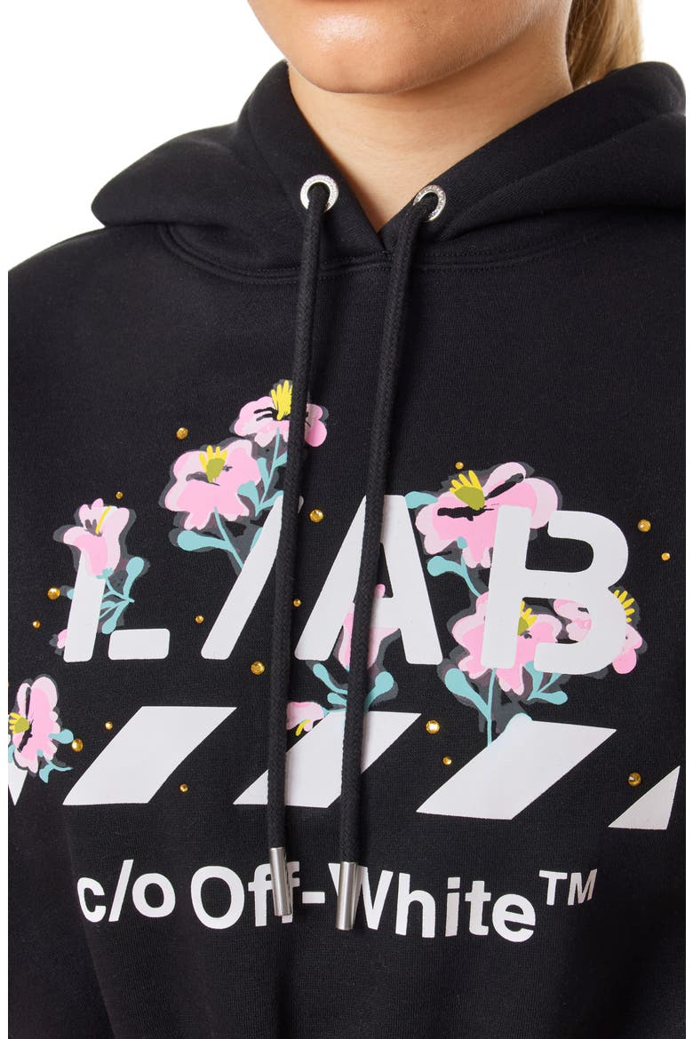 Graphic Crop Hoodie, Alternate, color, BLACK NIGHT