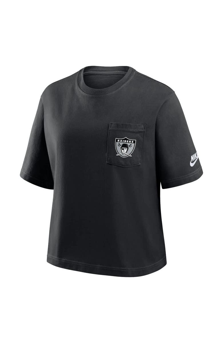 Nike Women's Nike Black Las Vegas Raiders Rewind Pocket Boxy T-Shirt, Alternate, color, 