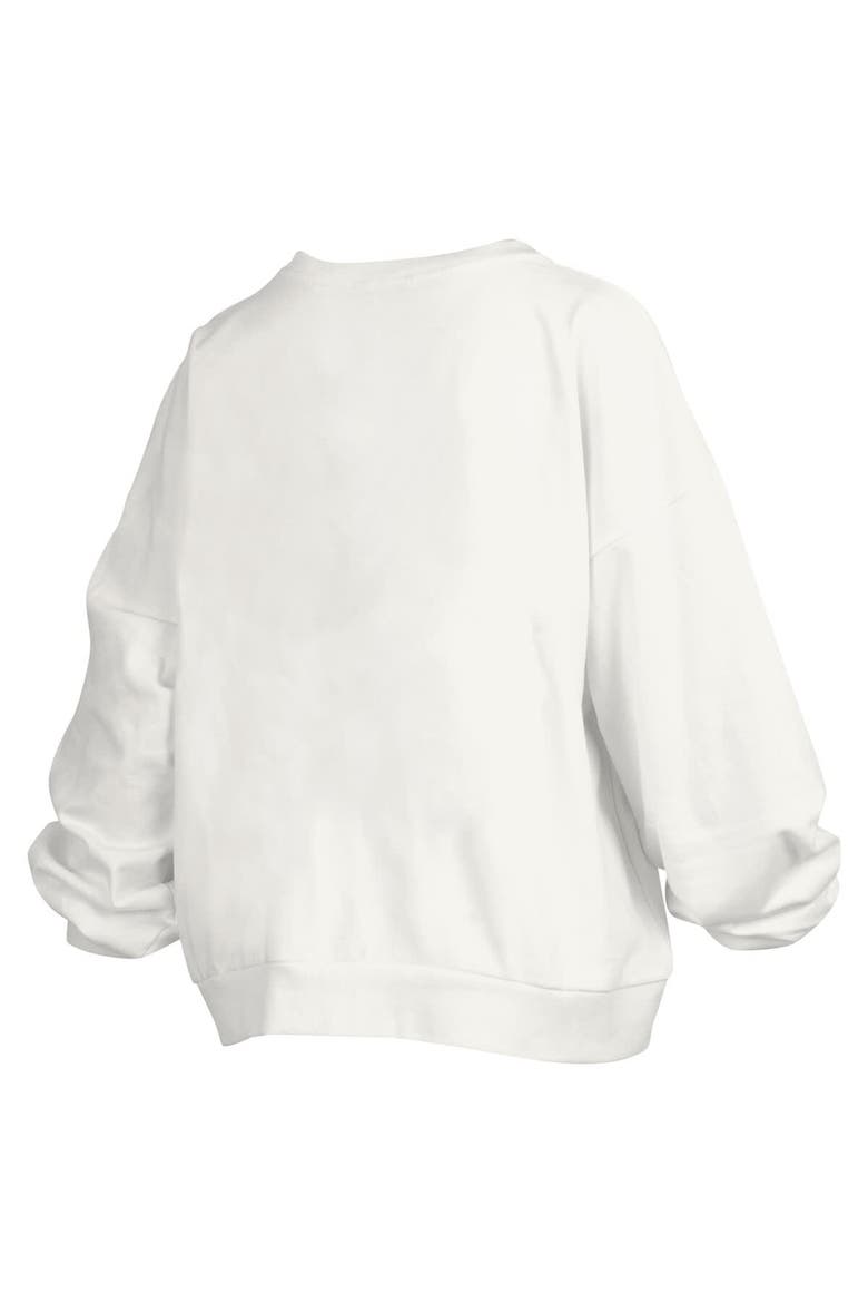 Women's Pressbox White Nebraska Huskers Janice Retro Logo Oversized Pullover Sweatshirt, Alternate, color, White
