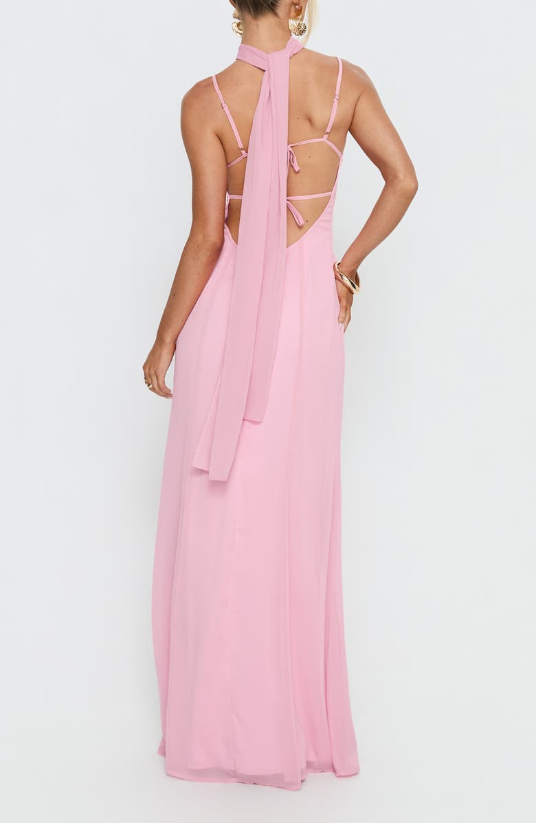 Princess Polly Jadira Scarf Tie Back Sleeveless Gown, Alternate, color, Light Pink