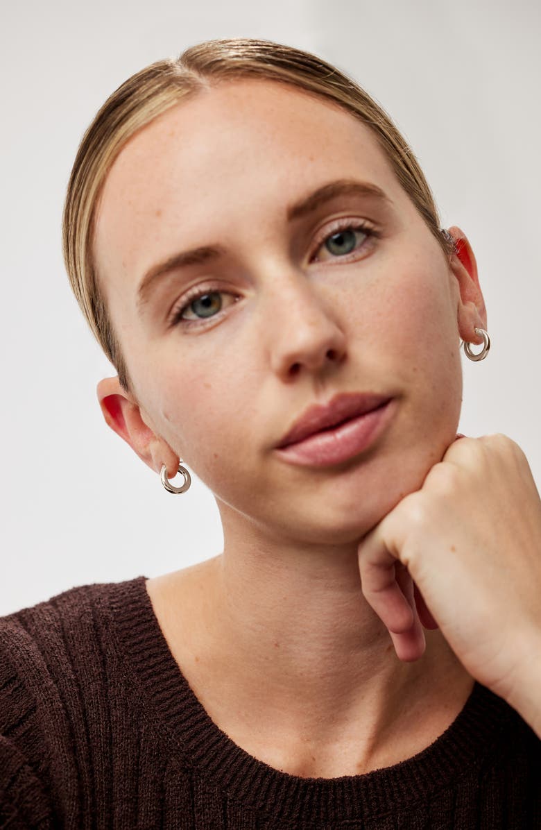 Ana Luisa Classic Hoop Earrings - Mini, Alternate, color, White Gold