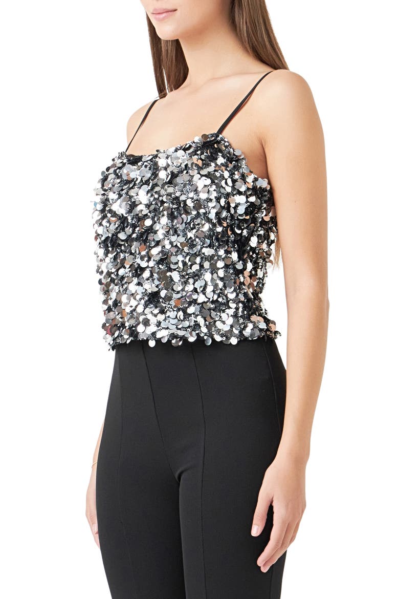 Sequin Camisole, Alternate, color, SILVER