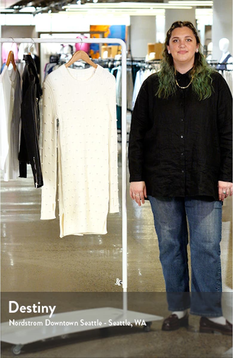 Beaded Rib Long Sleeve Organic Cotton Sweater Dress, sales video thumbnail