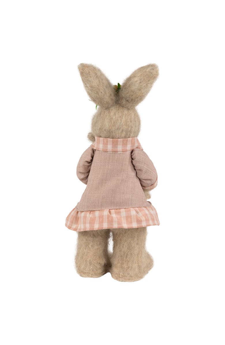 Northlight Mother Rabbit with Baby Bunny Easter Figure - 14.5" - Brown and Rose Pink, Alternate, color, Brown