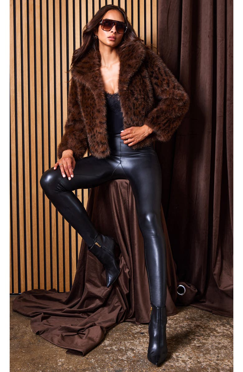 Generation Love Lexy Leopard Faux Fur Jacket, Alternate, color, Animal, Brown