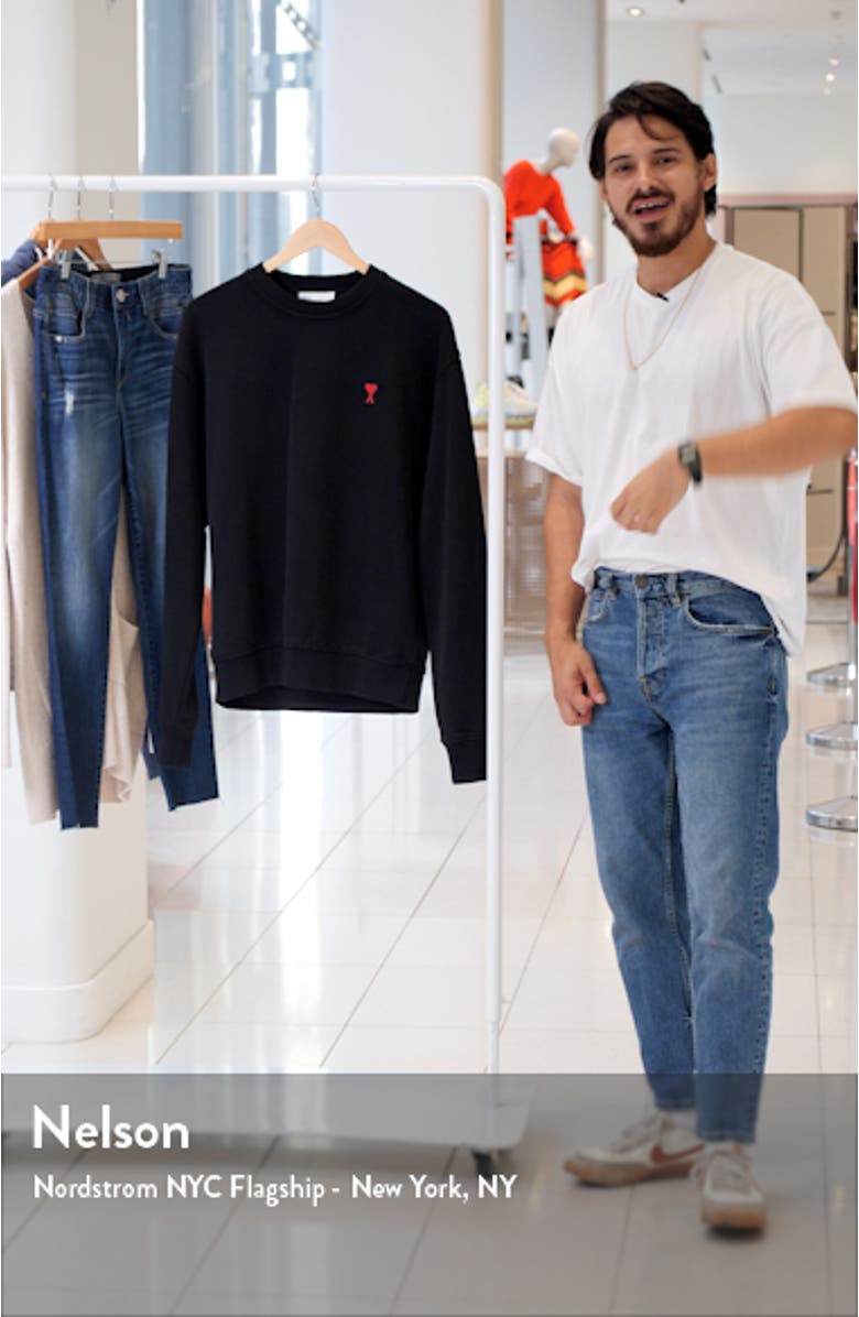 Men's Embroidered Logo Organic Cotton Sweatshirt, sales video thumbnail