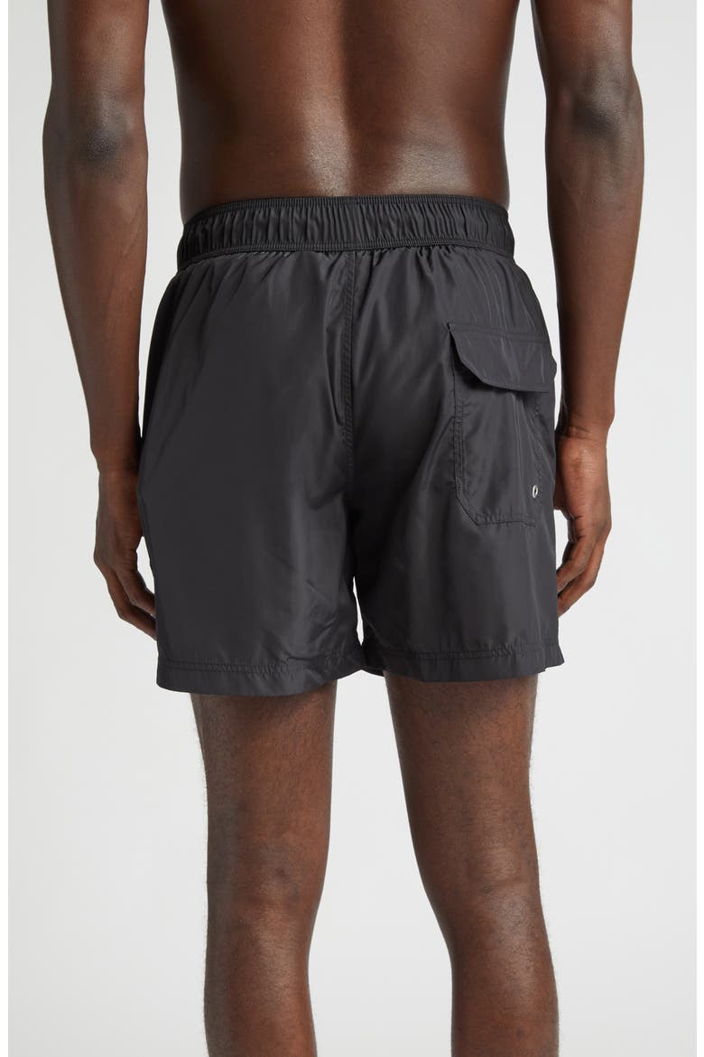 Classic Logo Swim Trunks, Alternate, color, BLACK WHITE