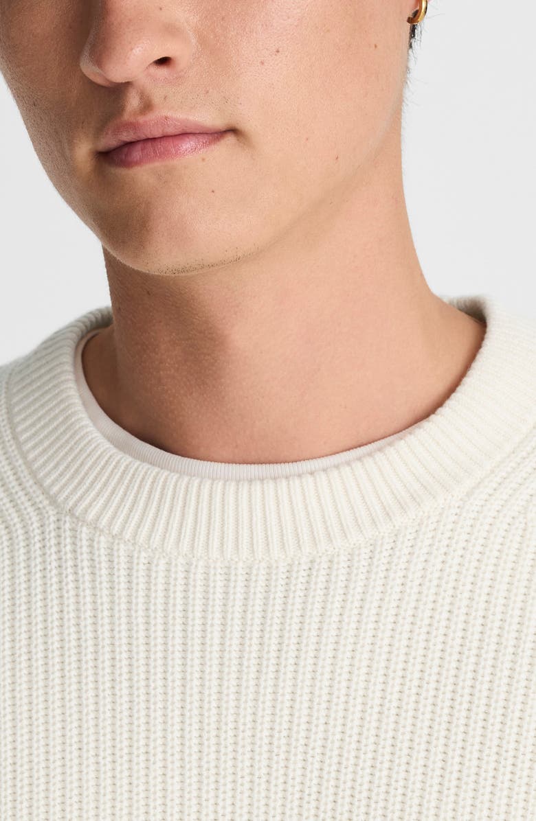 Madewell Shaker Stitch Cotton Sweater, Alternate, color, Vintage Ivory