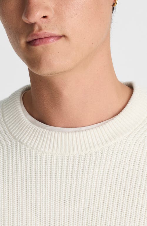 Madewell Cotton Shaker-stitch Crewneck Sweater In White