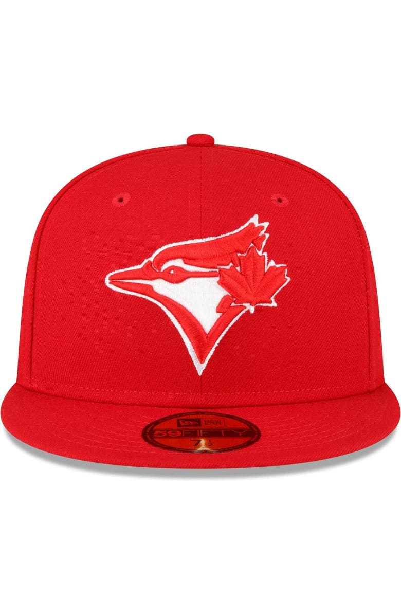 New Era Men's New Era Red Toronto Blue Jays Sidepatch 59FIFTY Fitted Hat, Alternate, color,