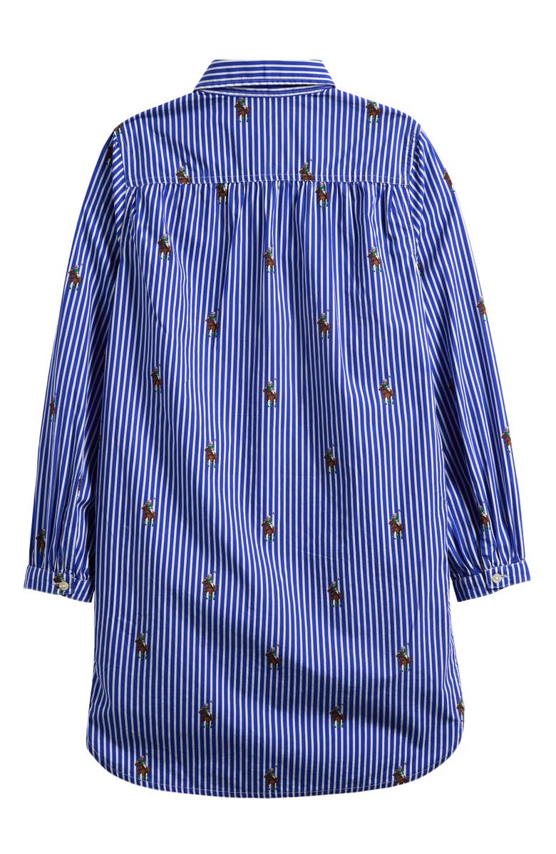 Polo Ralph Lauren Kids' Cotton Poplin Stripe Shirtdress, Alternate, color, Equestrian Bear Stripe