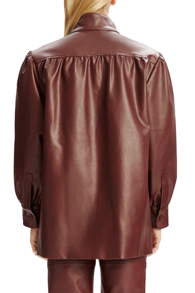 Clements Boxy Faux Leather Jacket, Alternate, color, BURGUNDY
