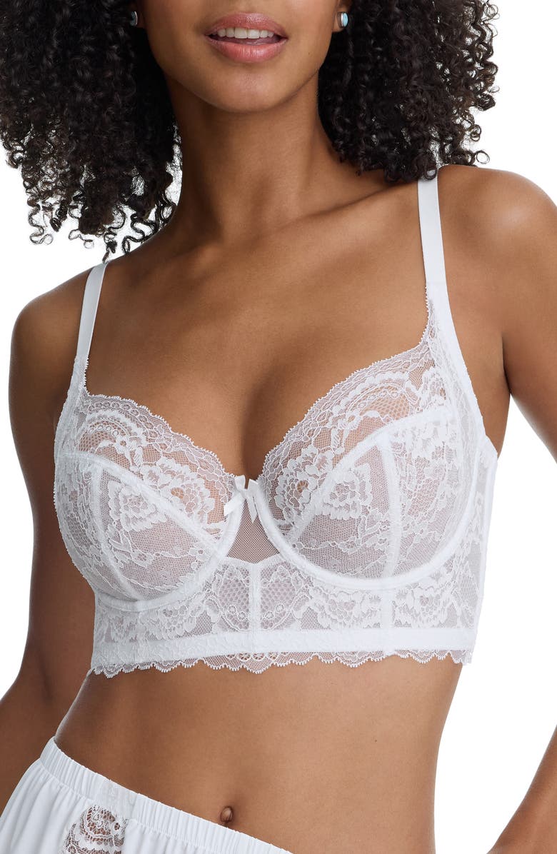 Skarlett Blue Minx Side Support Underwire Bra, Alternate, color, White