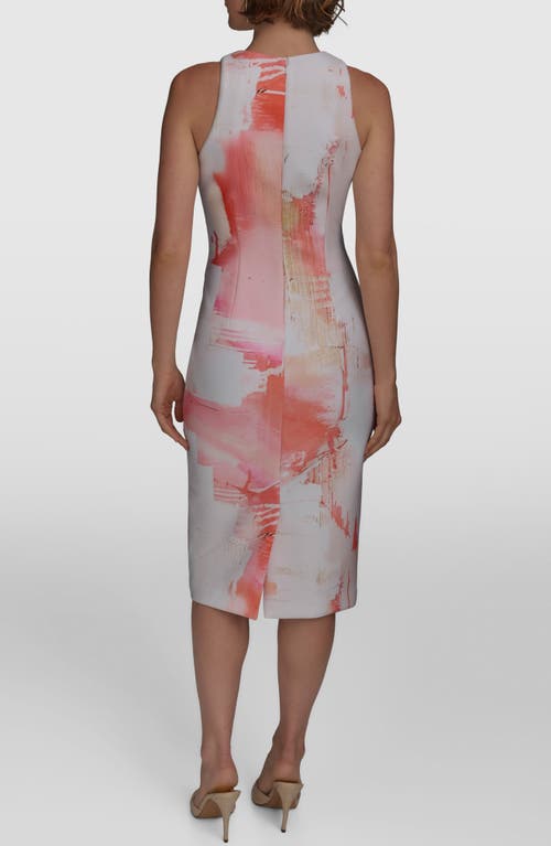 Donna Karan New York Abstract Print Sleeveless Sheath Dress In Spring Melon Multi