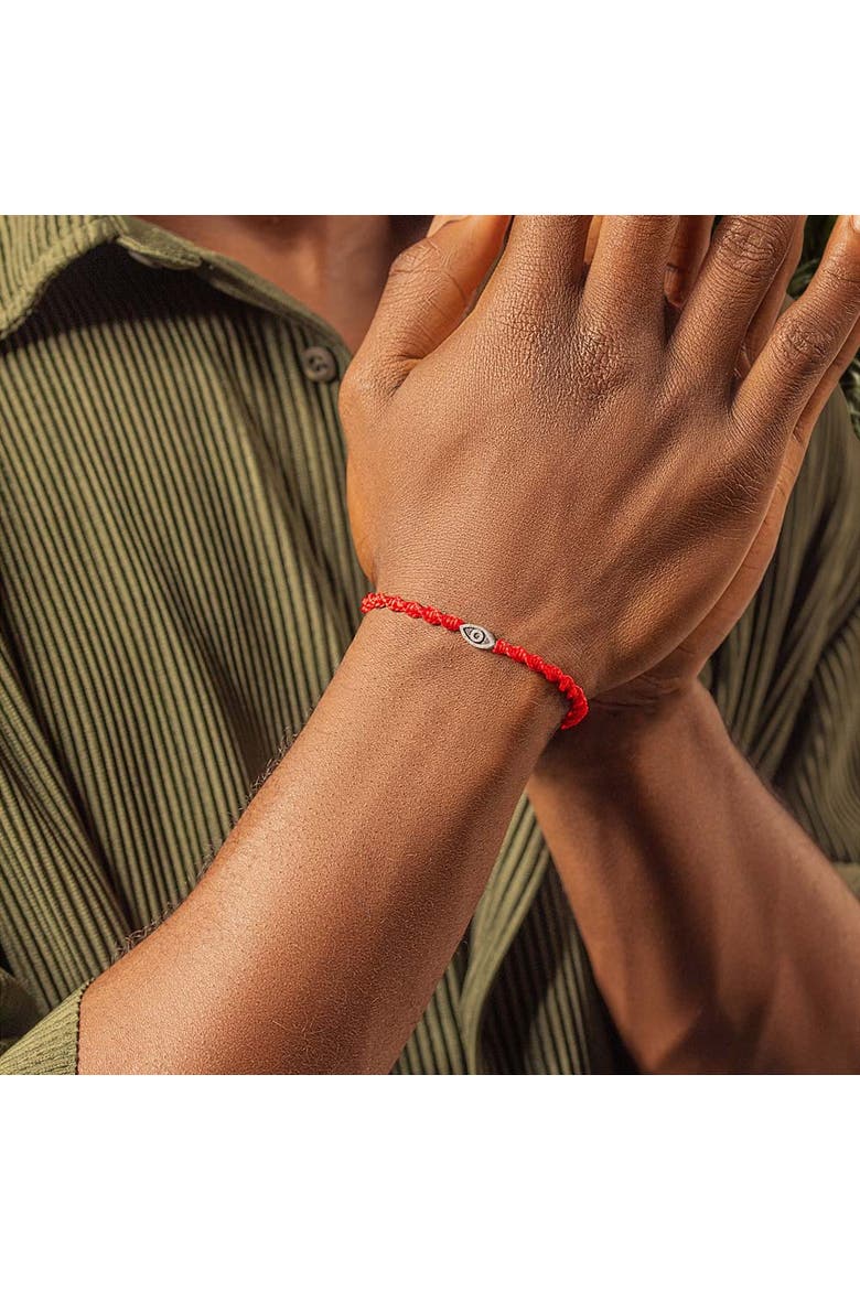 Men's Red String Evil Eye Bracelet Ancient Protection, Alternate, color, Silver