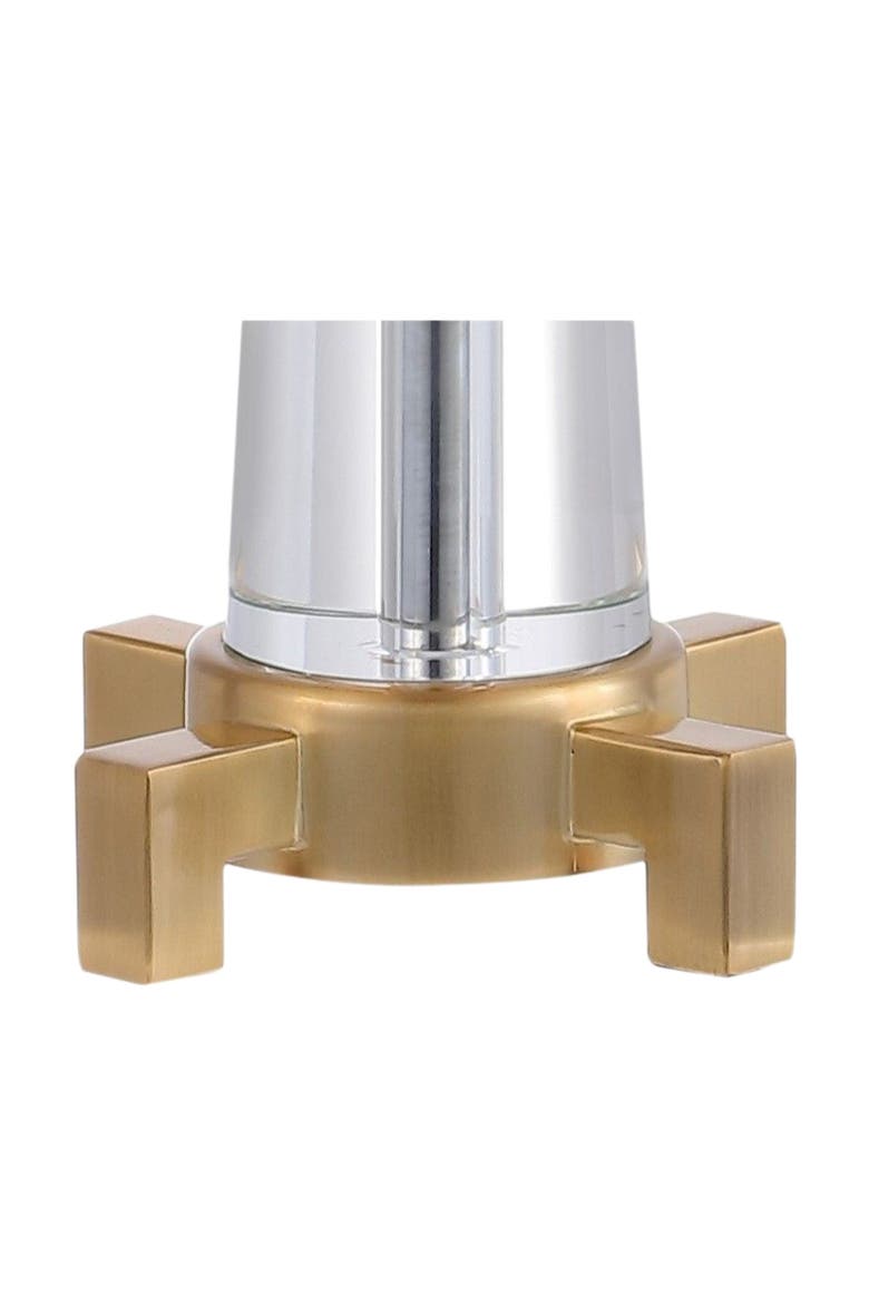 Zoe 29.5" 2-Light Crystal LED Table Lamp, Clear/Brass Gold, Alternate, color, Clear/Brass Gold