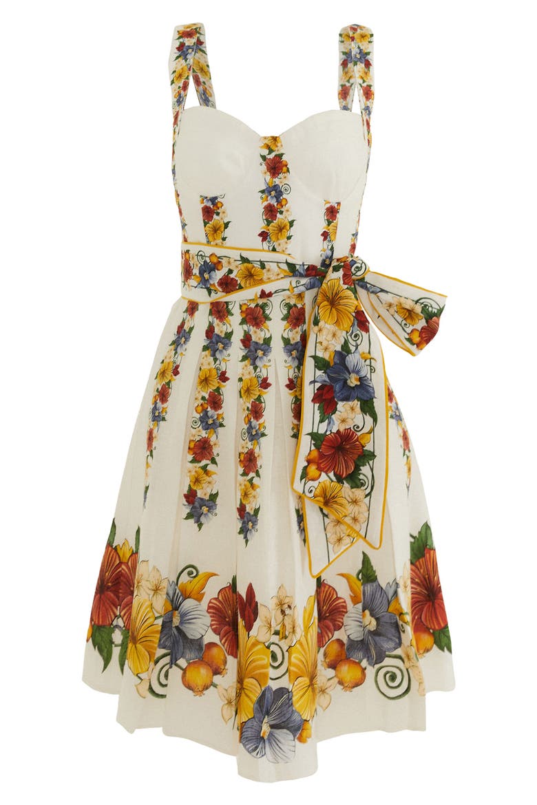 Tropi Floral Print Minidress, Alternate, color, TROPI OFF-WHITE
