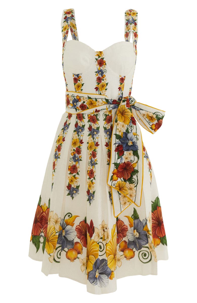 FARM Rio Tropi Floral Print Minidress, Alternate, color, Tropi Off-White