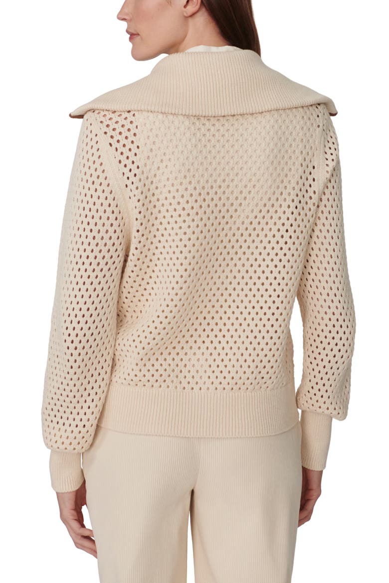 Paula Zip Front Knit Hoodie, Alternate, color, BIRCH