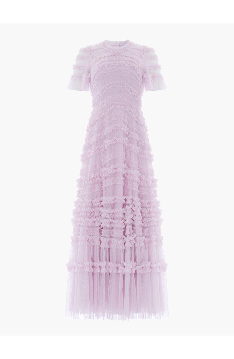 Needle & Thread Amara Round Neck Ruffle Gown, Alternate, color, Powder Lilac