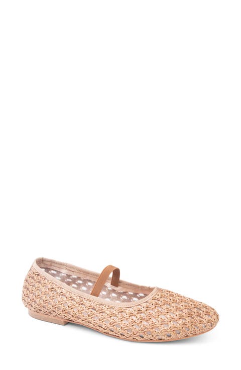 Monaco Raffia Mary Jane Ballet Flat