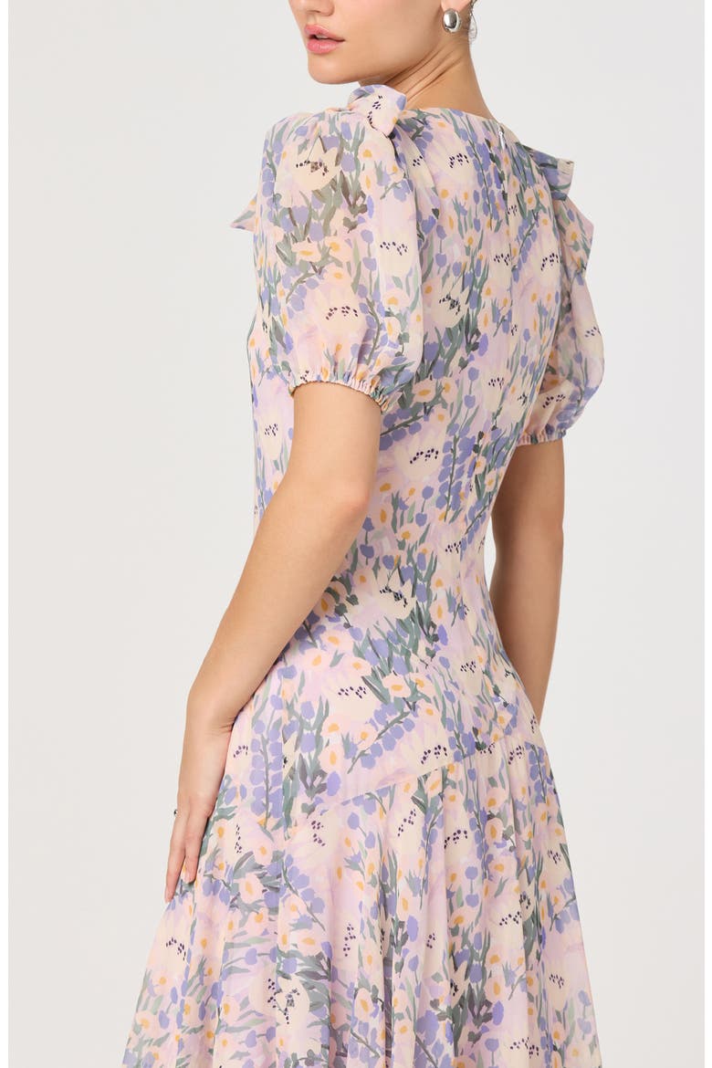 Jessenia Puff Sleeve Dress, Alternate, color, LILAC FLORAL