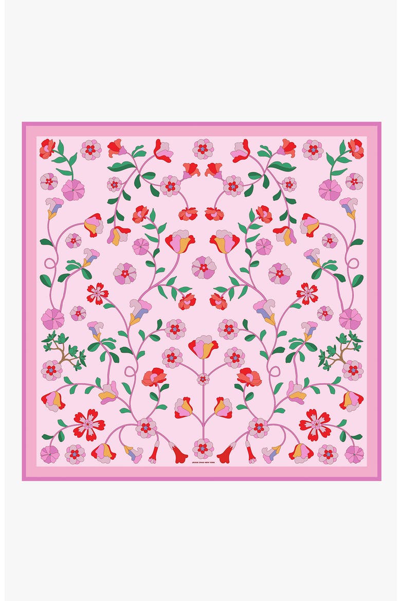 Blush Botanica Double Sided Silk Scarf, Main, color, Pink