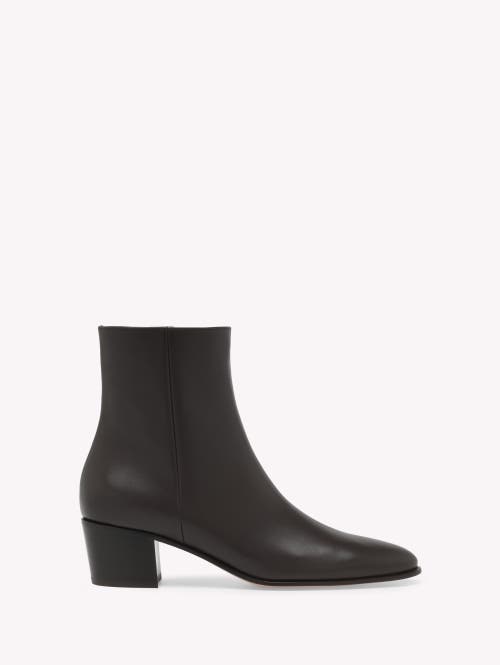 Gianvito Rossi Glove Leather Block-heel Booties In Brown
